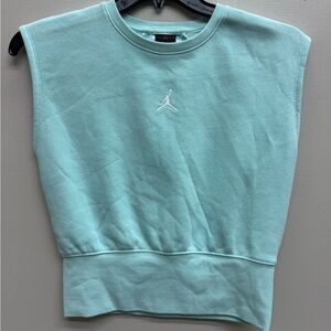 Jordan Girls Sleeveless Teal Muscle Sweatshirt